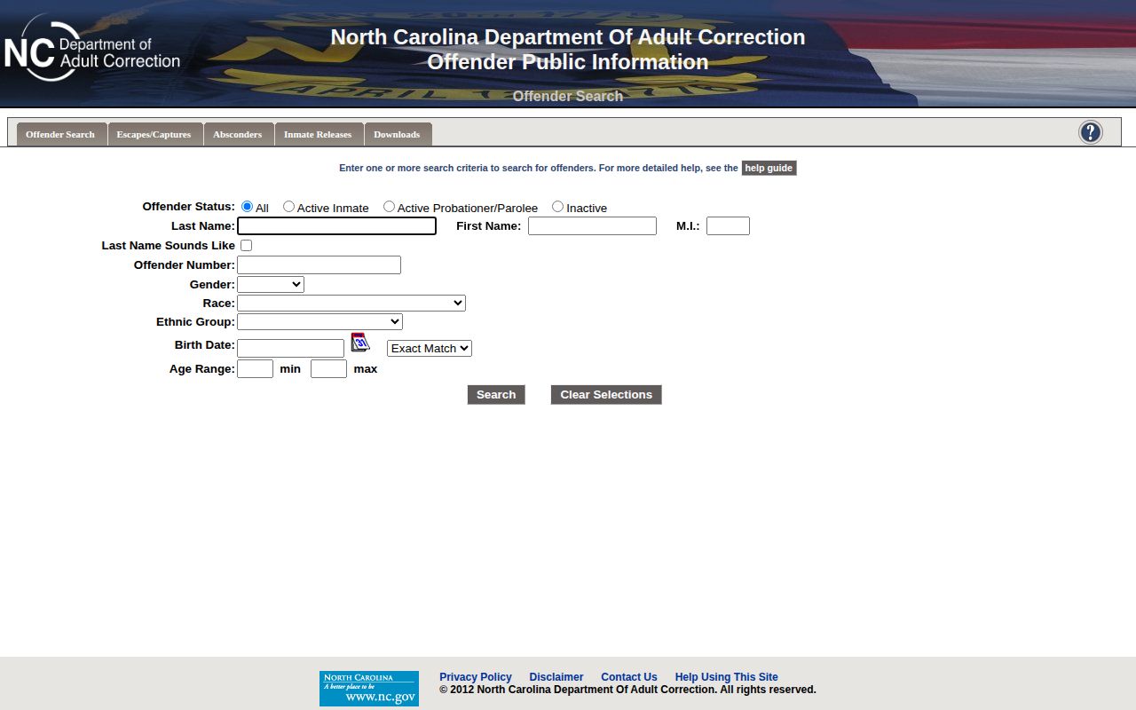 NCDAC offender search for Richmond County released inmates